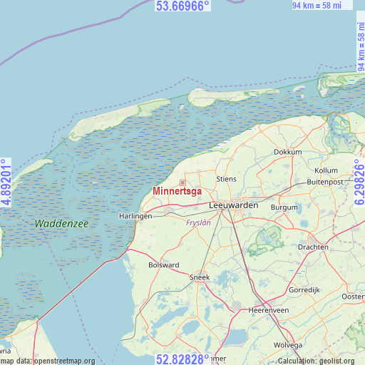 Minnertsga on map