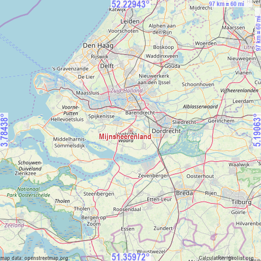 Mijnsheerenland on map