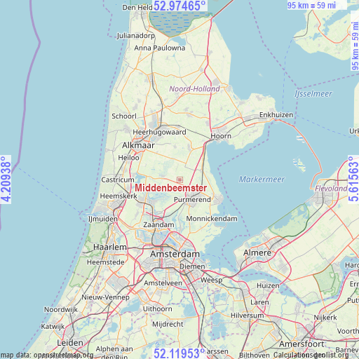 Middenbeemster on map