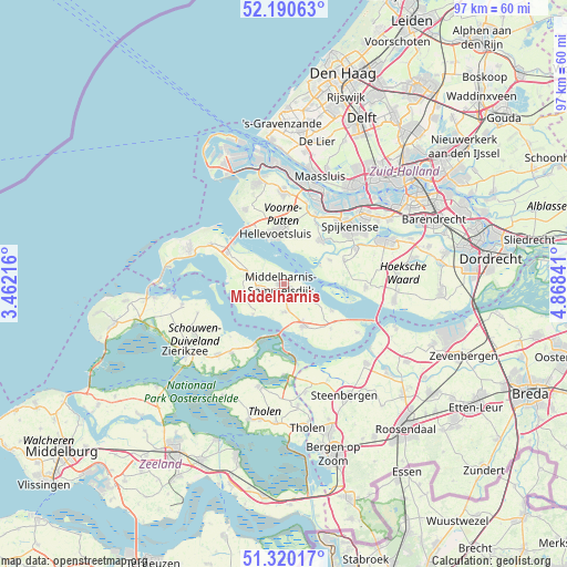 Middelharnis on map