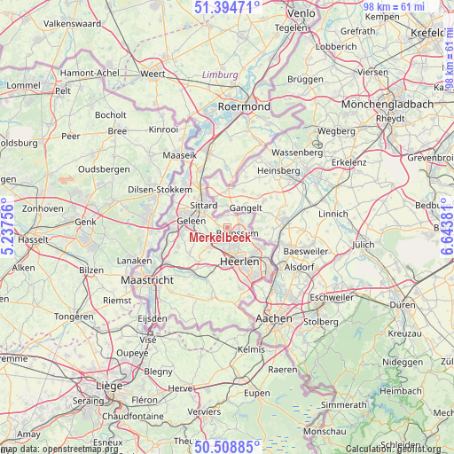 Merkelbeek on map
