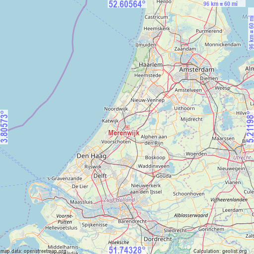 Merenwijk on map
