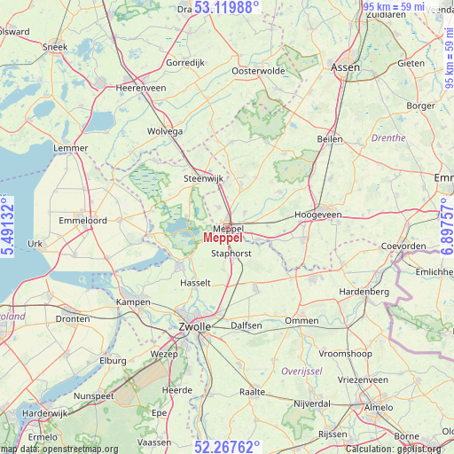 Meppel on map