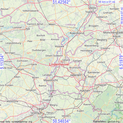 Lindenheuvel on map
