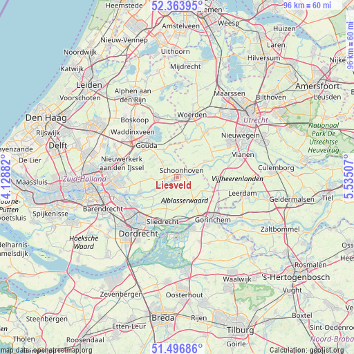 Liesveld on map