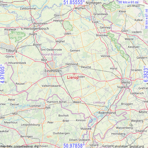 Lierop on map