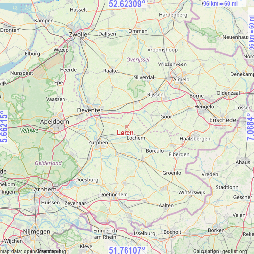 Laren on map