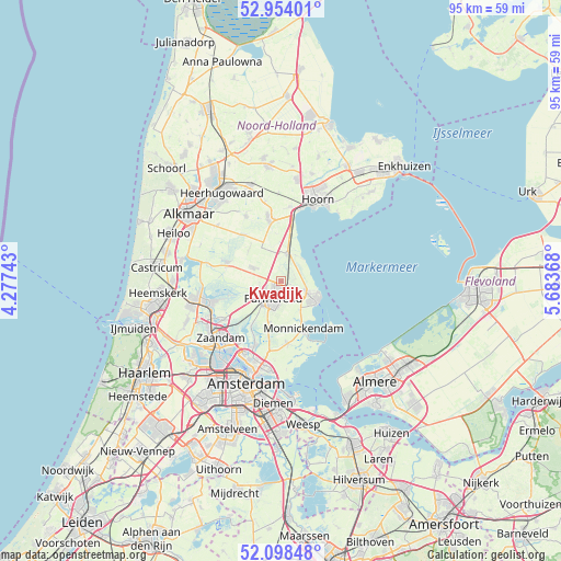 Kwadijk on map