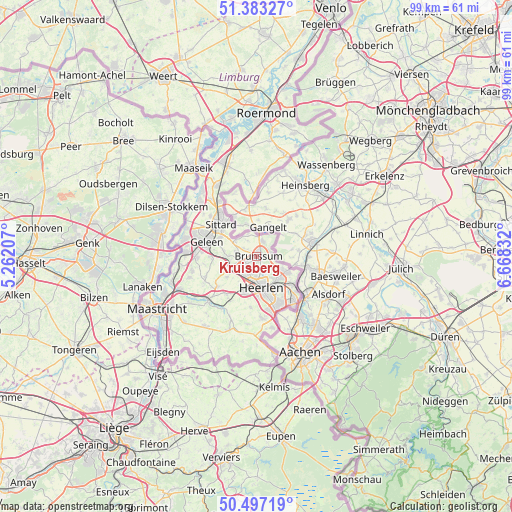 Kruisberg on map