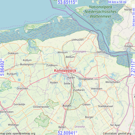 Korrewegwijk on map