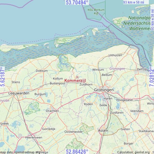 Kommerzijl on map