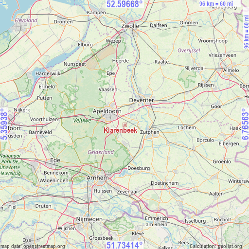 Klarenbeek on map