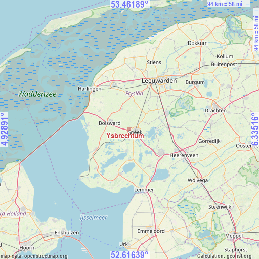 Ysbrechtum on map