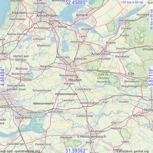 Houten on map