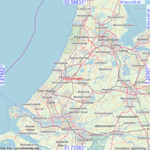 Hoogmade on map