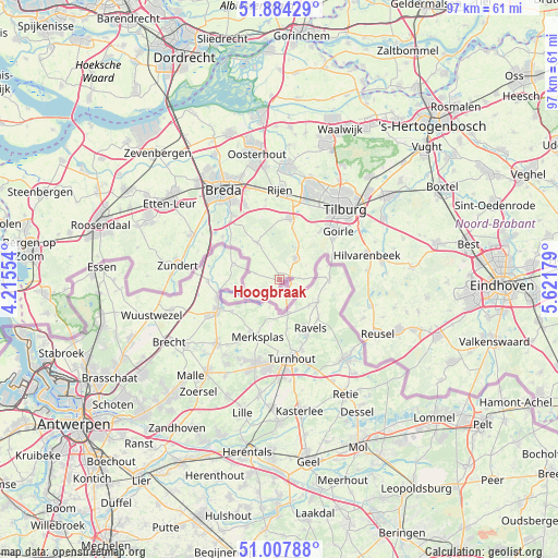 Hoogbraak on map