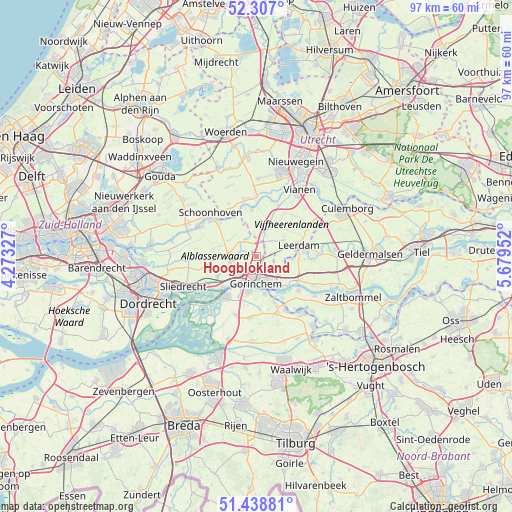 Hoogblokland on map