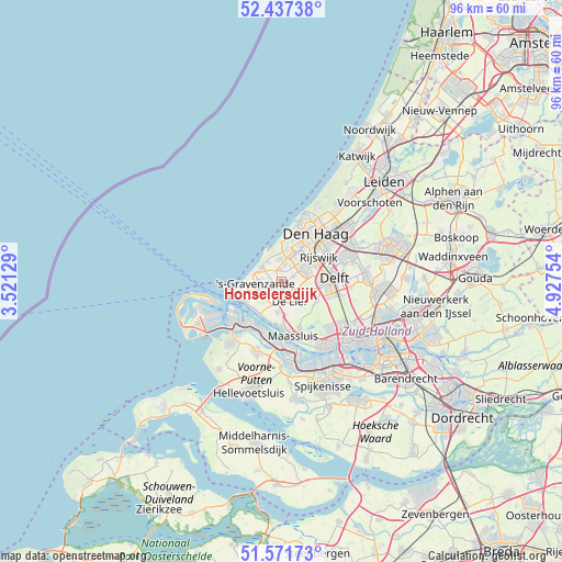 Honselersdijk on map