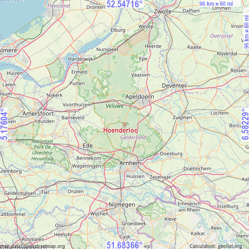 Hoenderloo on map