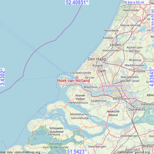 Hoek van Holland on map