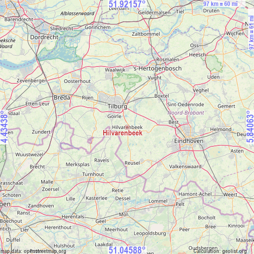 Hilvarenbeek on map