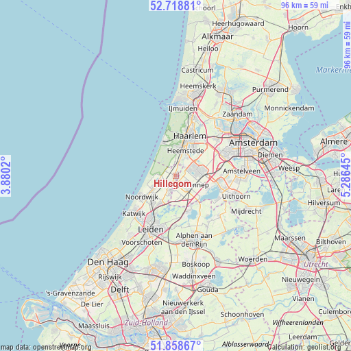 Hillegom on map