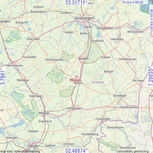 Hijken on map