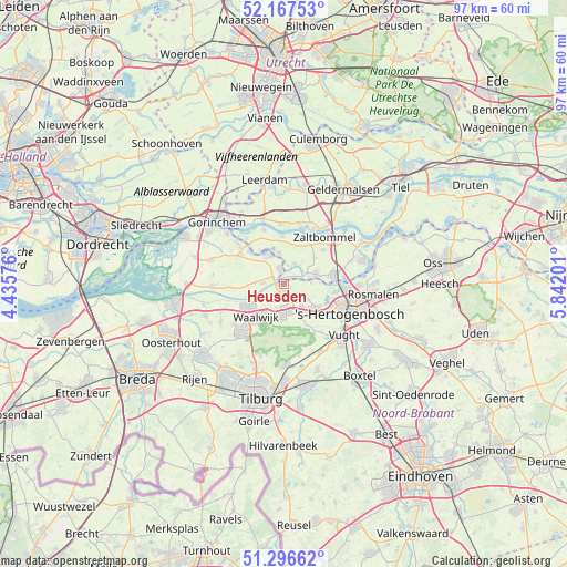 Heusden on map