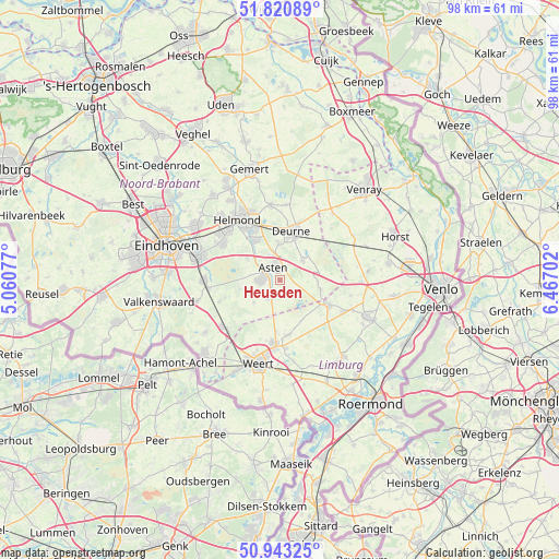 Heusden on map