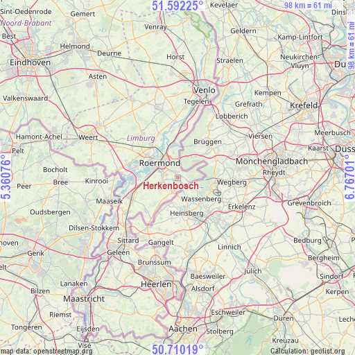 Herkenbosch on map