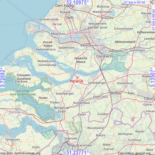 Helwijk on map