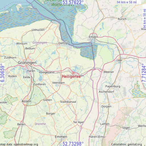 Heiligerlee on map