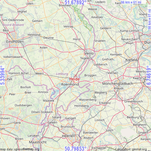 Heide on map