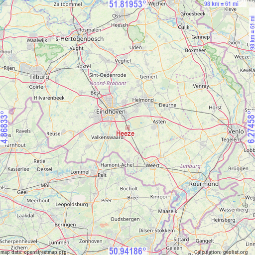 Heeze on map