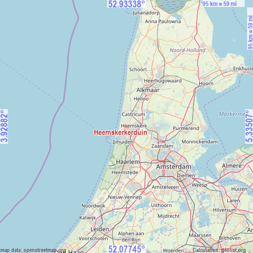 Heemskerkerduin on map
