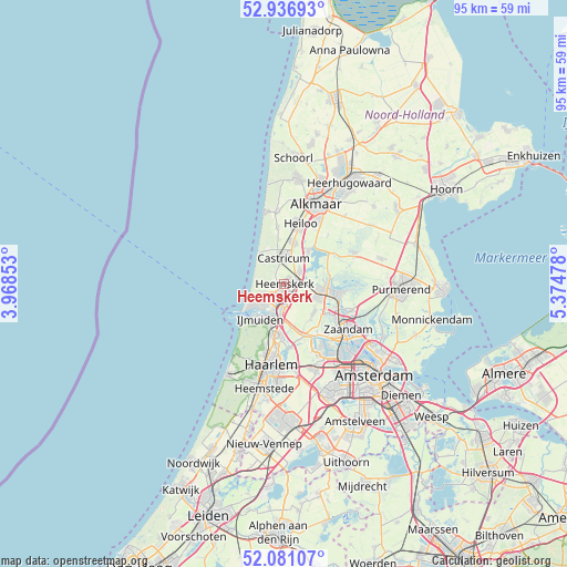 Heemskerk on map