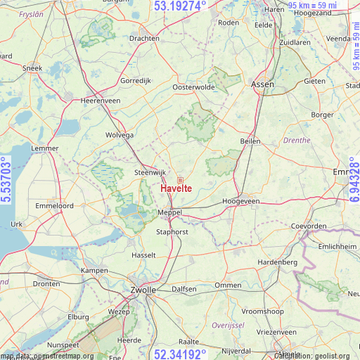 Havelte on map