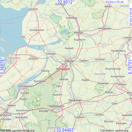 Hattem on map