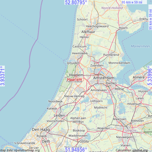 Haarlem on map
