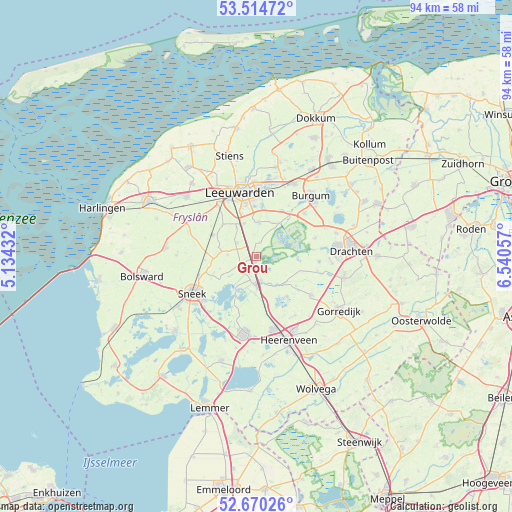 Grou on map