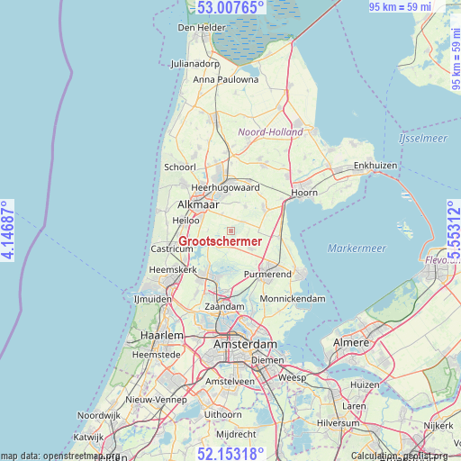 Grootschermer on map