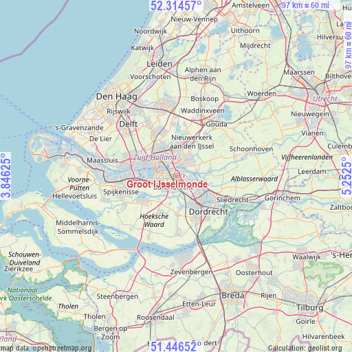 Groot IJsselmonde on map
