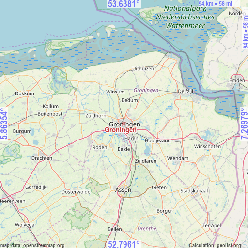 Groningen on map