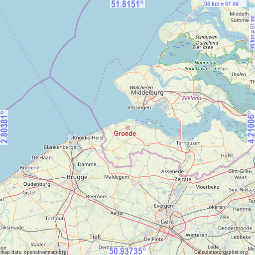 Groede on map