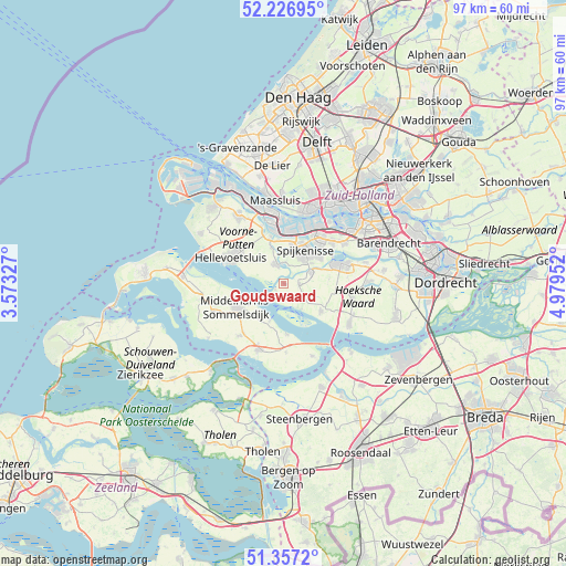 Goudswaard on map