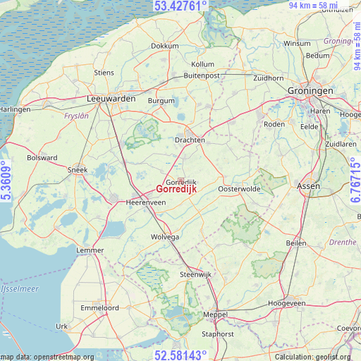Gorredijk on map