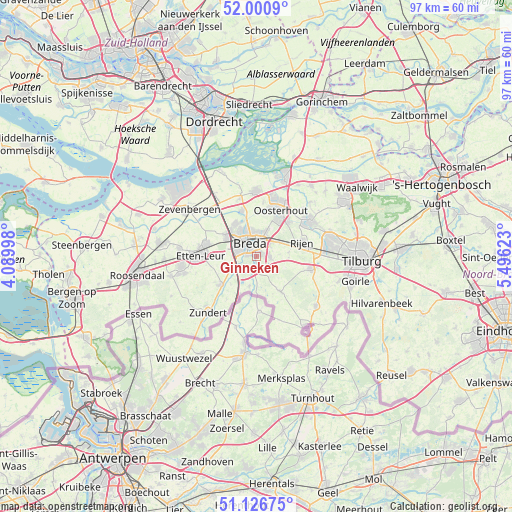 Ginneken on map