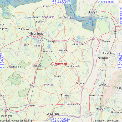 Gieterveen on map
