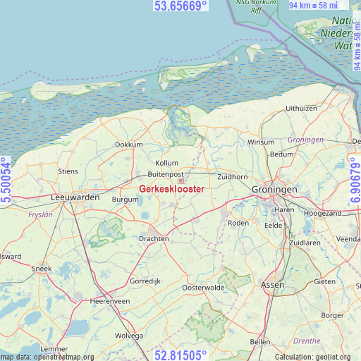 Gerkesklooster on map