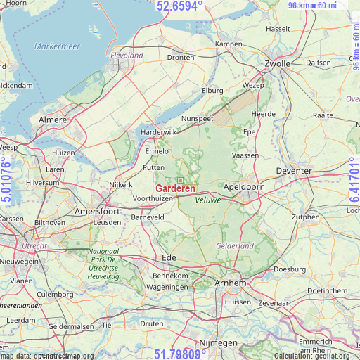 Garderen on map